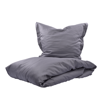 Satin sengesæt Grey - 140 x 200 cm